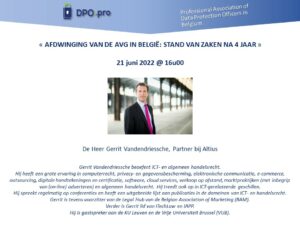 « AFDWINGING VAN DE AVG IN BELGIË: STAND VAN ZAKEN NA 4 JAAR »
