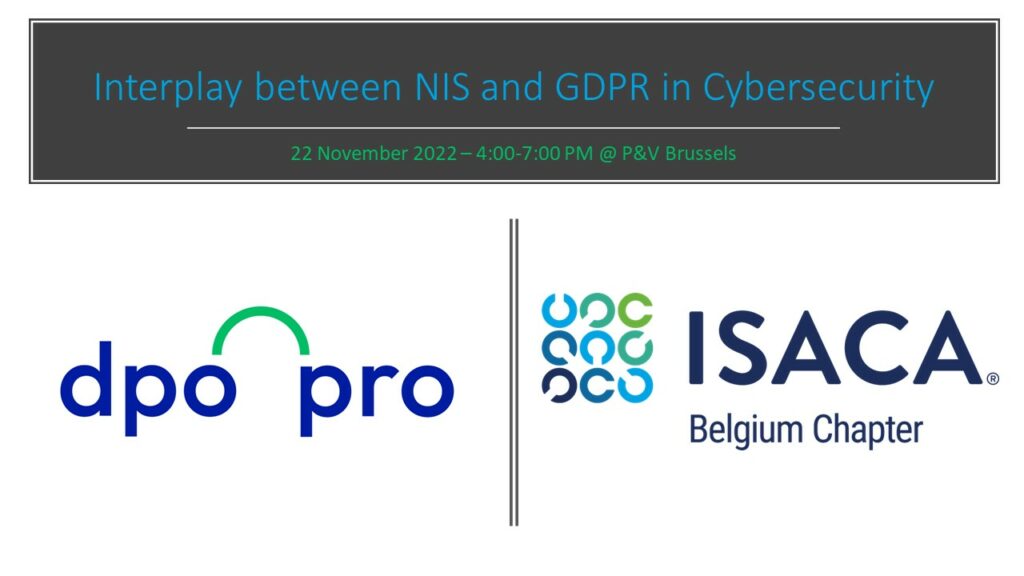 Interplay between NIS and GDPR in Cybersecurity