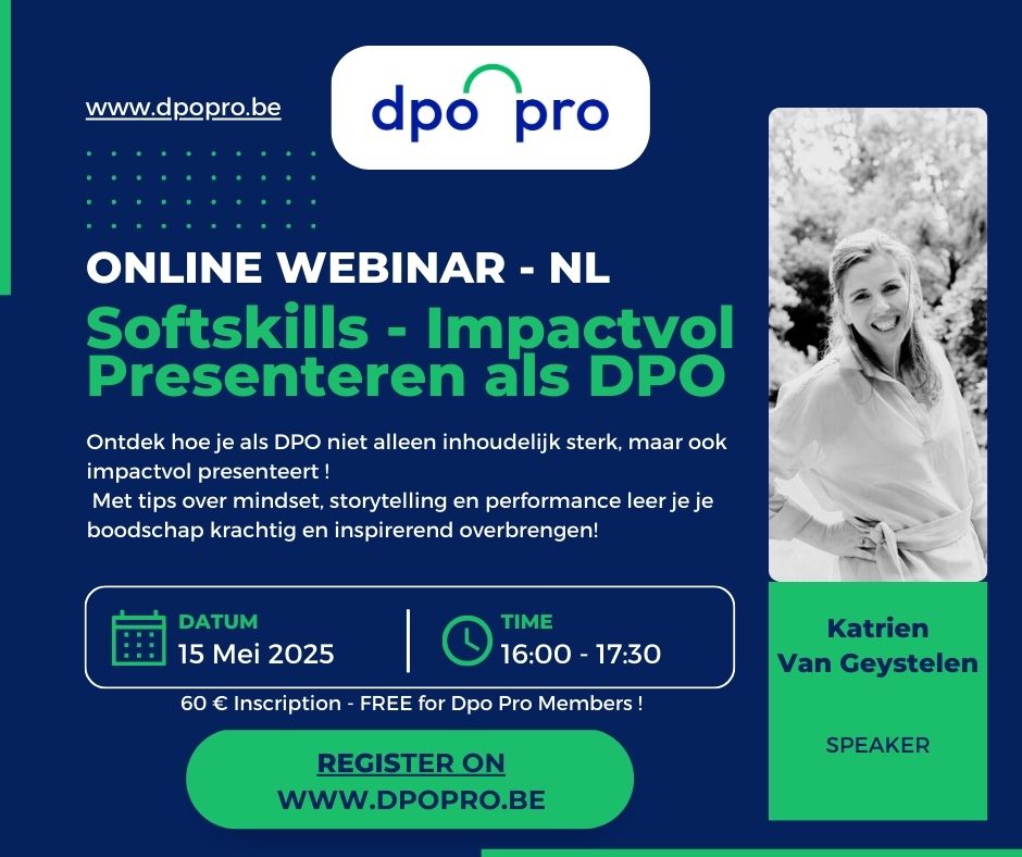 Webinar (NL) - Softskills - Présenter avec impact quand on est DPO