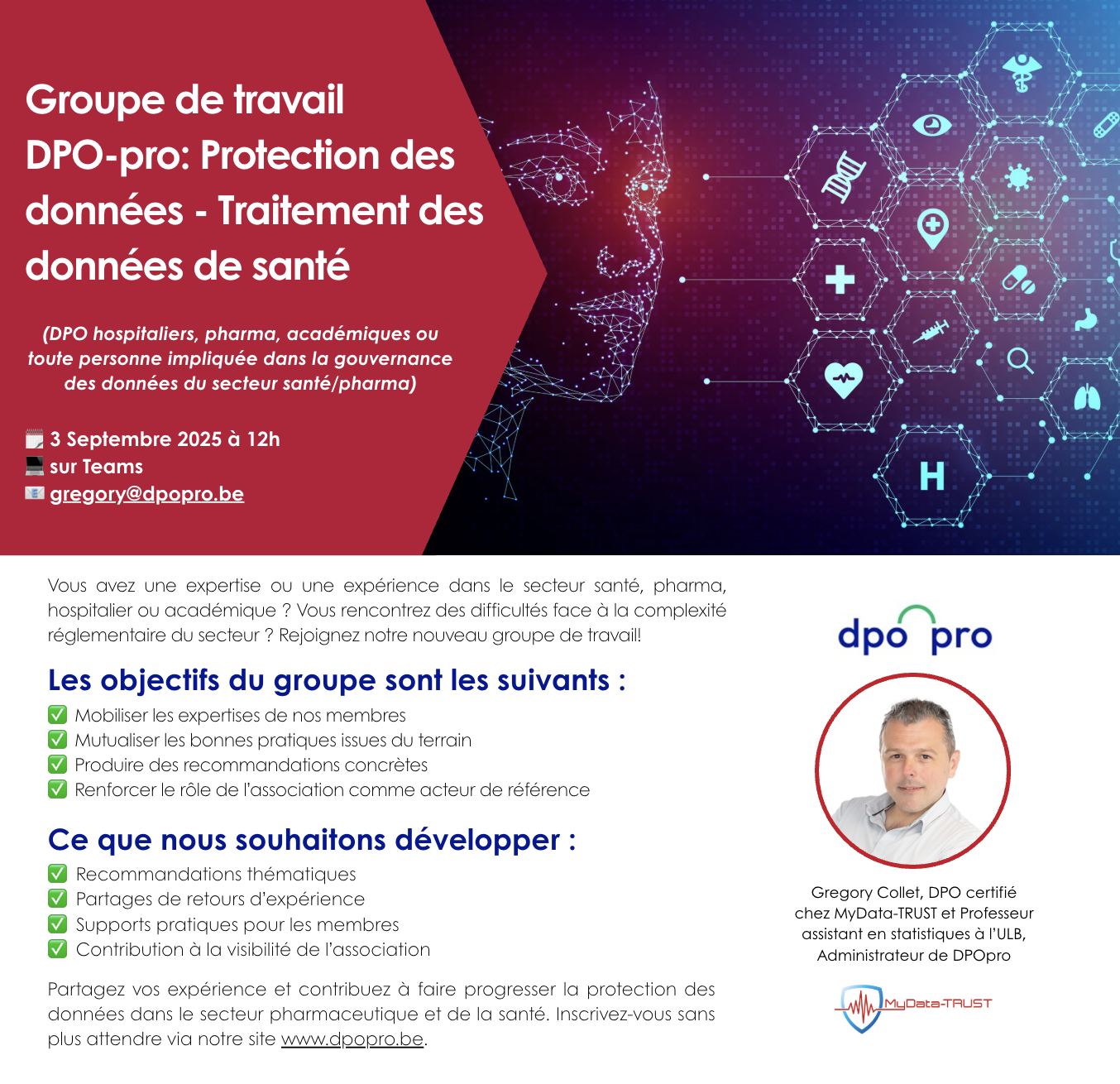 Groupe de Travail (FR/NL) - Protection des données – Traitement des données de santé