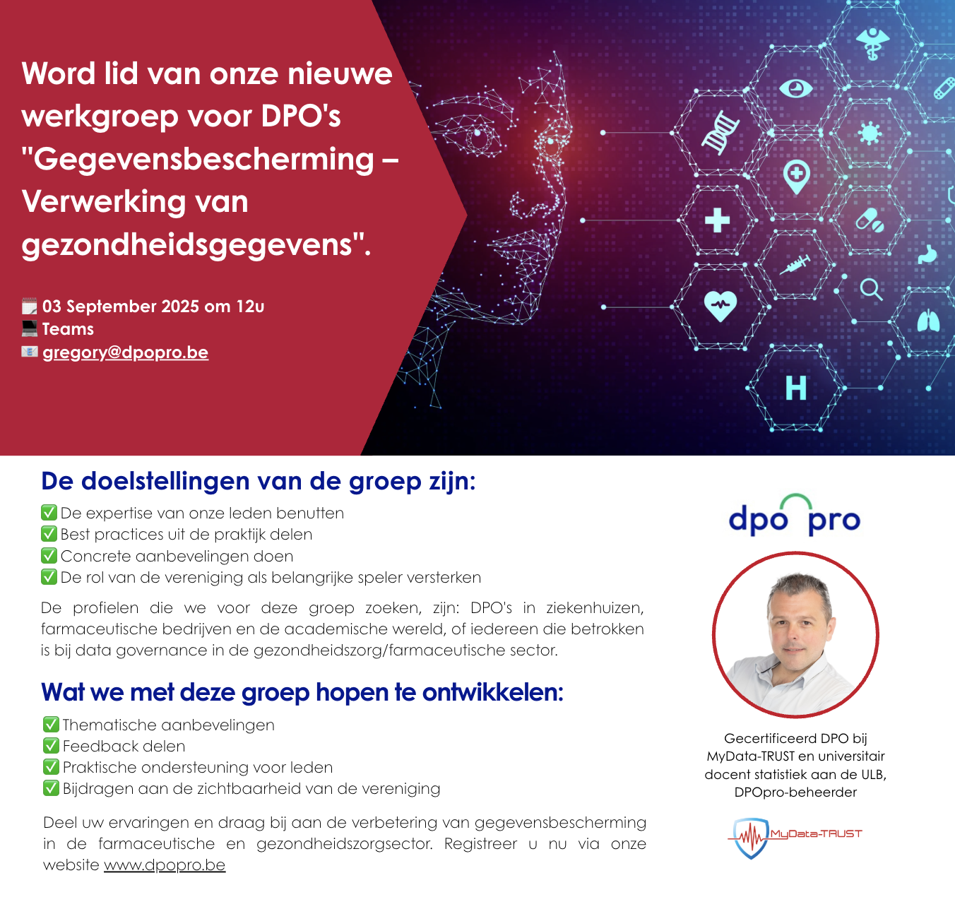 Werkgroep (FR/NL) - Gegevensbescherming – Verwerking van gezondheidsgegevens