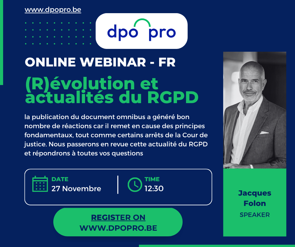Webinar (FR) - (R)evolutie en actualiteit van de GDPR